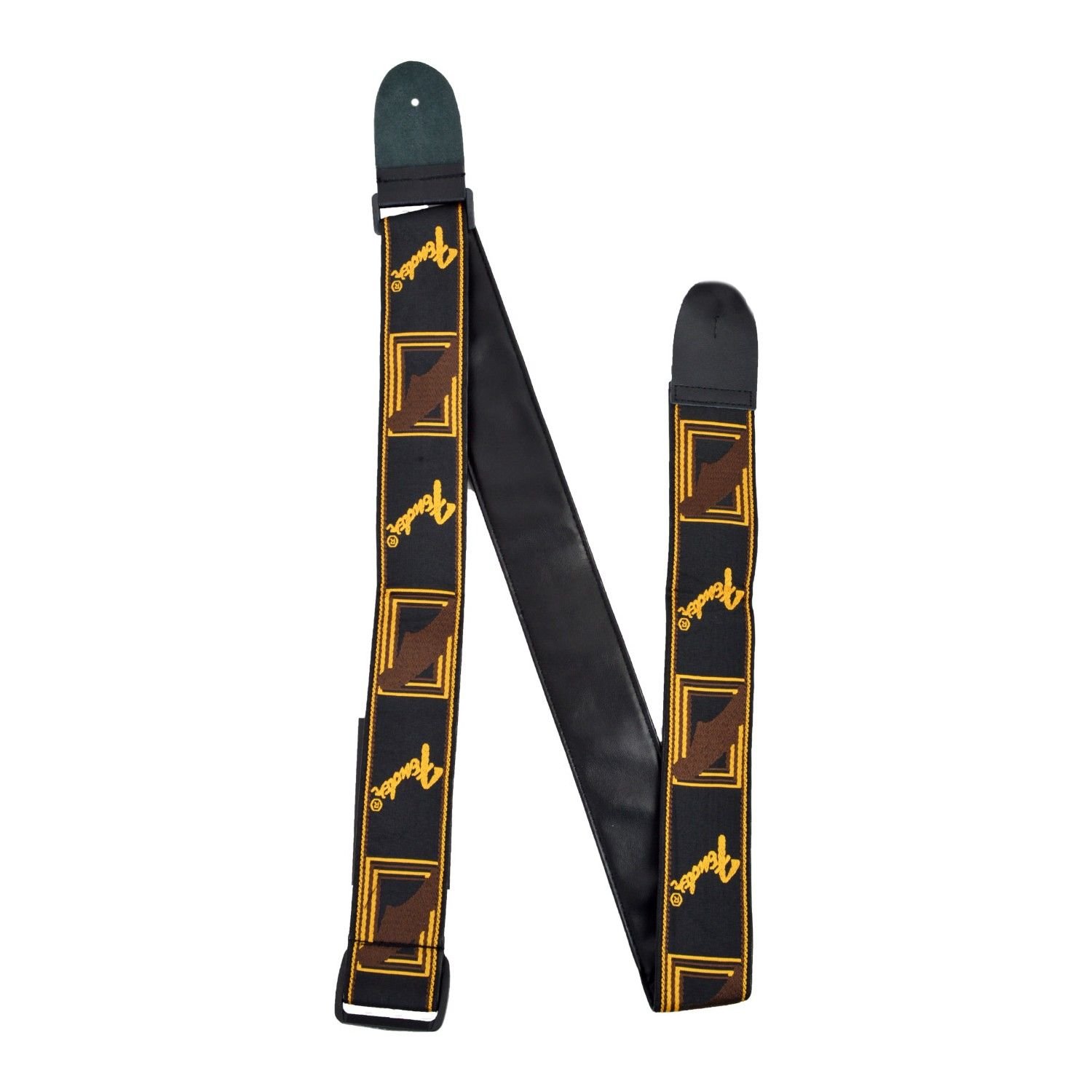 FENDER 0990681000 MONOGRAMMED STRAP BLACK/YELLOW/BROWN GİTAR ASKI