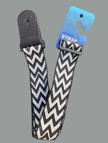 CAPELLA BAŞAK DESEN GİTAR ASKISI SİYAH-BEYAZ