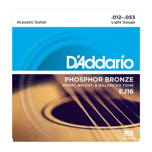 DADDARİO EJ16 PHOSPHOR BRONZE LİGHT 012-053 TAKIM TEL AKUSTİK GİTAR TELİ