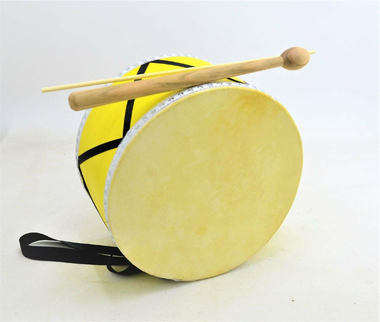 ACD-30HH-YW ÇOCUK DAVULU SARI HAYVAN DERİLİ 30 CM + TOKMAK ÇUBUK HEDİYE