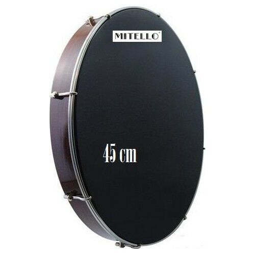 PROFESYONEL MİTELLO BENDİR 45 CM CAM DERİ SİYAH ÇİFT KAT KILIF HEDİYE